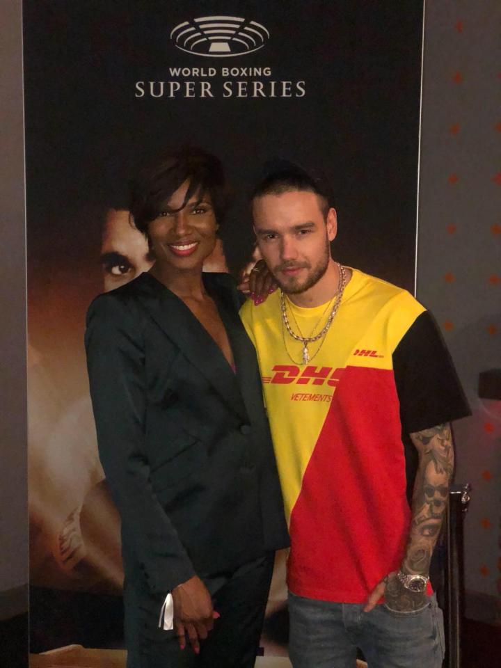  Liam Payne was pictured at the World Boxing Super Series in Manchester on Saturday with Olympic Champion Denise Lewis