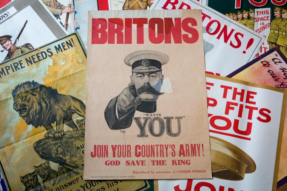  Lord Kitchener pictured on Army recruitment poster from 1914