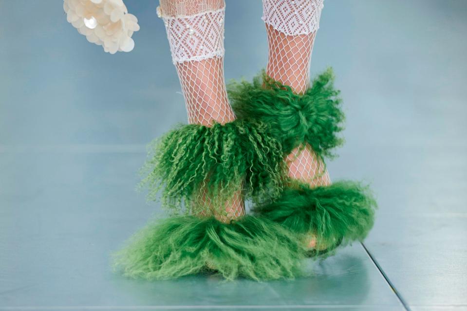  Fluffy shoes making their catwalk debut at the Preen show