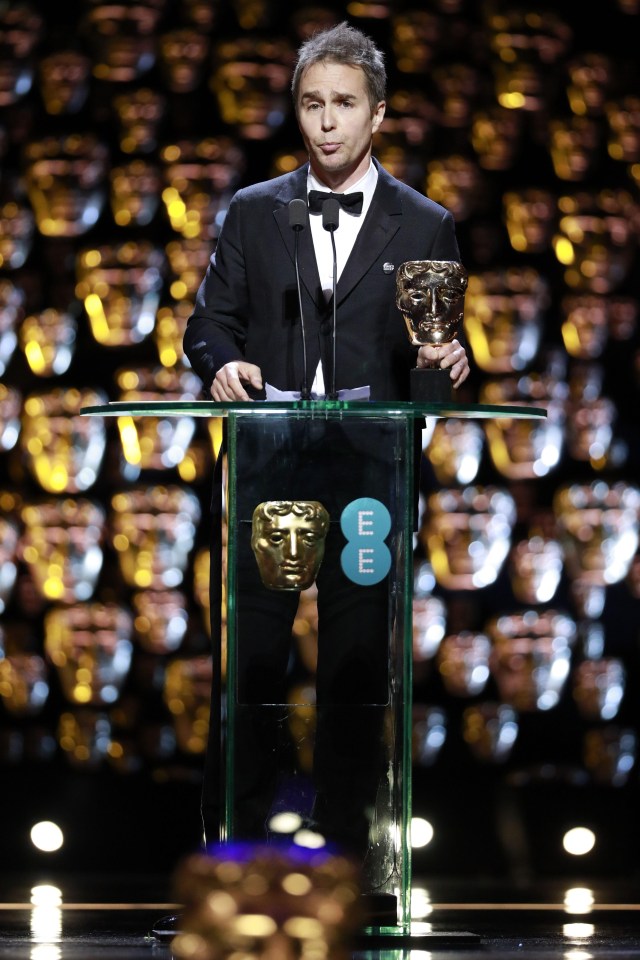 Sam Rockwell accepted the Bafta Award for Best Supporting Actor