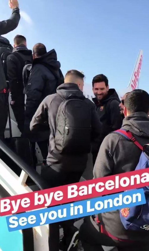  Earlier, this was the scene as Messi and the boys left Barcelona