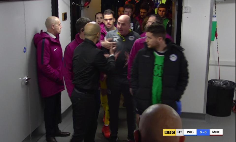  The row escalated again inside the tunnel at the DW Stadium