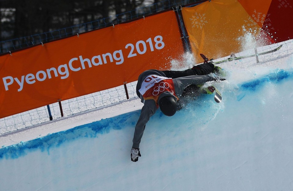 Joel Gisler hit the lip of the half pipe in the wrong place as he careered down the side