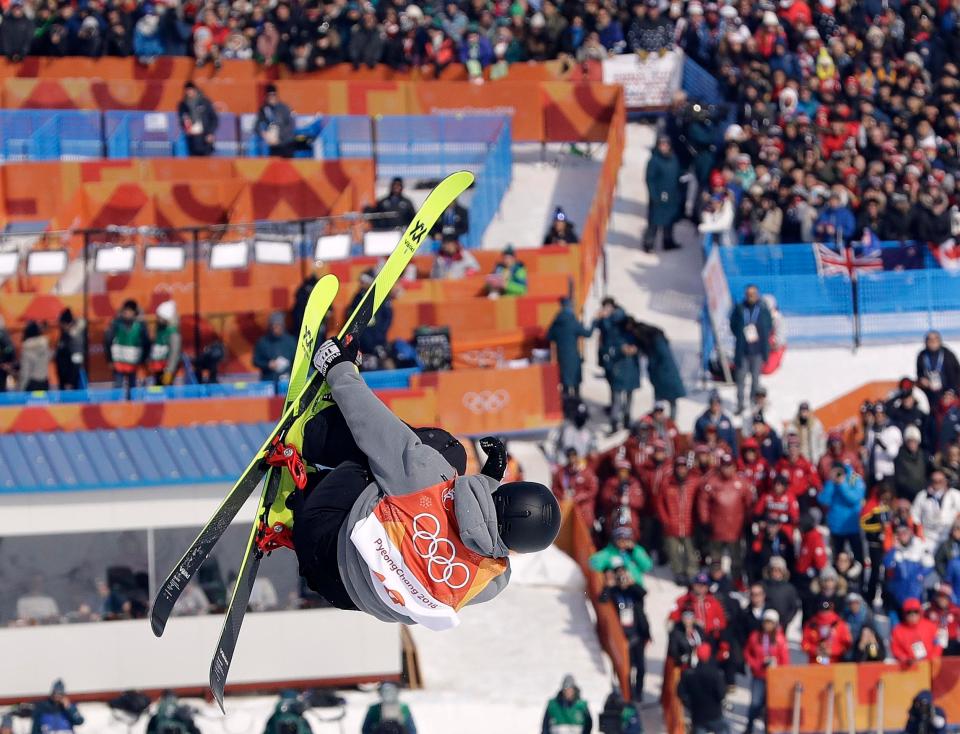  The Swiss skier had been airborne before he failed to cleanly head back into the half pipe