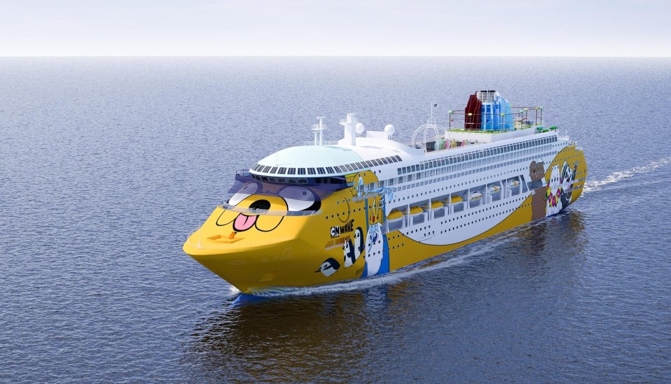 With 800 cabins and 11 entertainment decks, the ship is the brainchild of Oceanic Group and Turner Broadcasting, the parent company of Cartoon Network