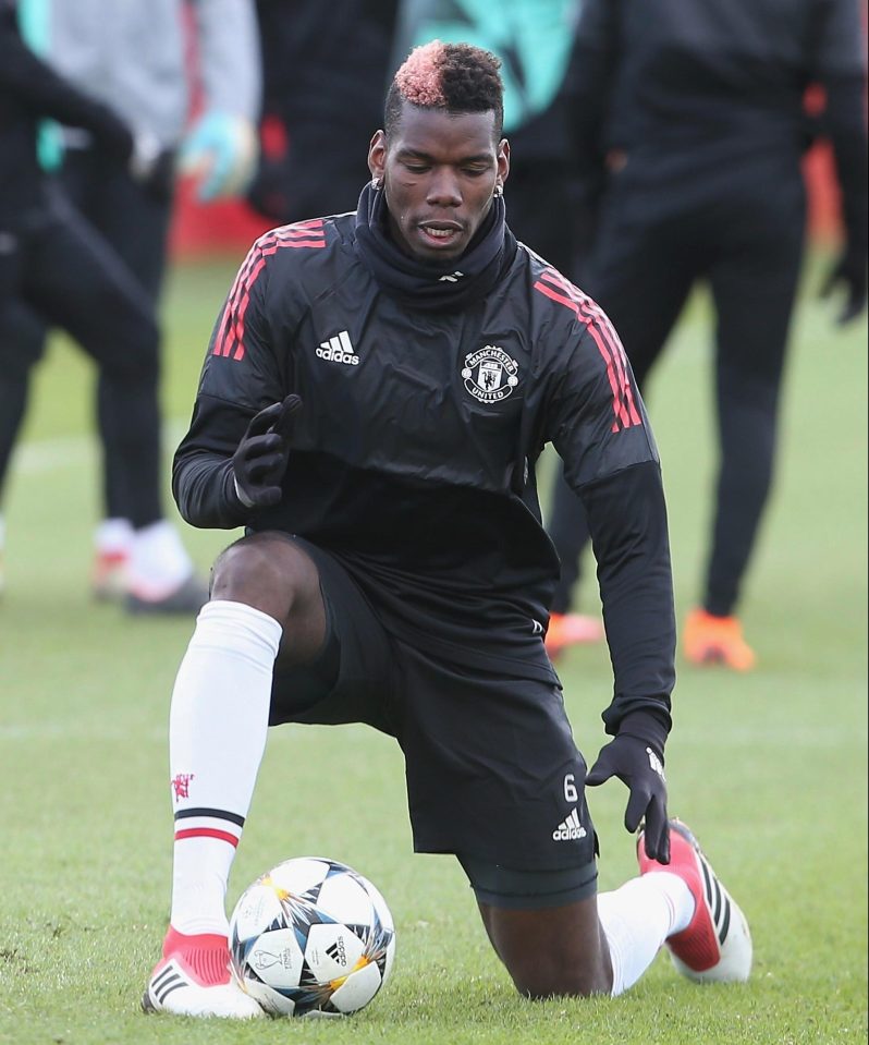  Paul Pogba is set to be left out of United's side for their Champions League clash with Sevilla