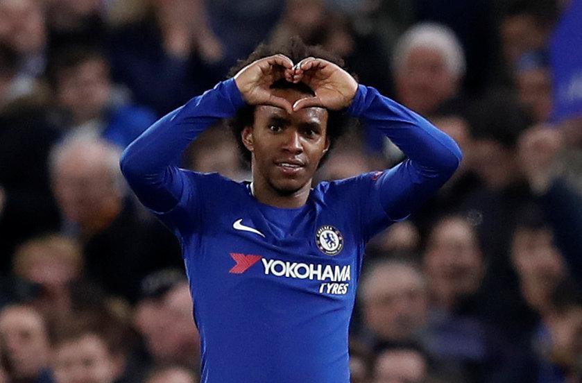  Willian clearly loved scoring the opener - as much as he liked starting the game