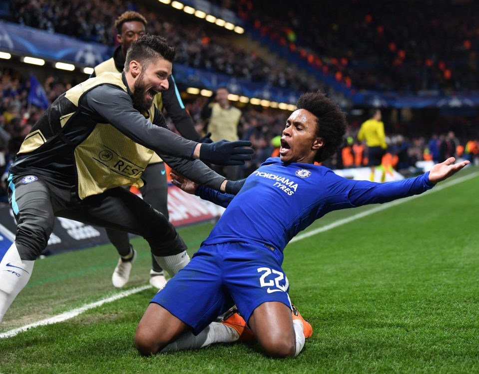  Willian opened the scoring for Cheslea at Stamford Bridge