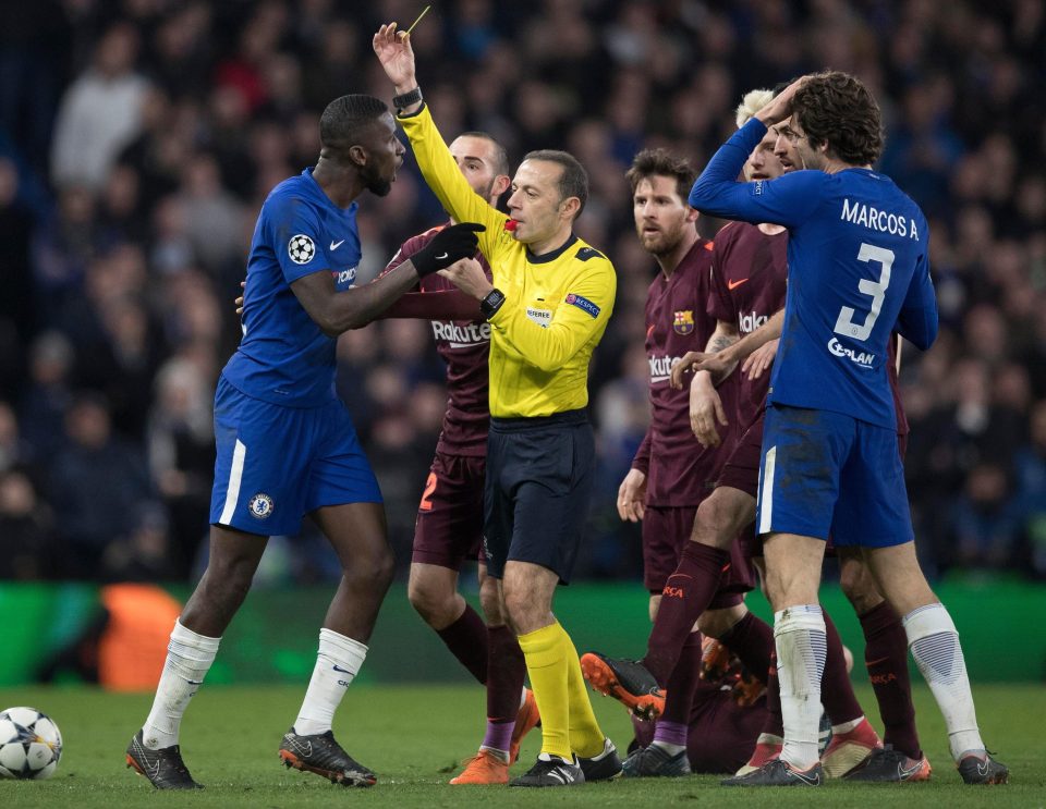  Antonio Rudiger ended up getting a booking for a foul late on in the Champions League clash