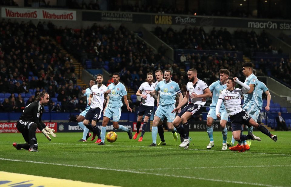  Zach Clough scores a controversial winner against Sunderland