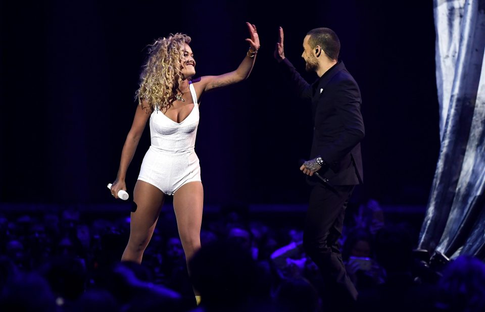  The pair high-five after tearing up the Brits with their sexy single