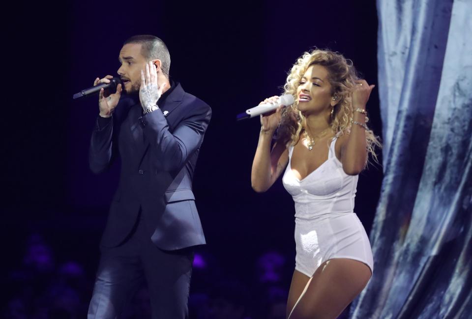  Rita and Liam perform Fifty Shades single For You at The Brits