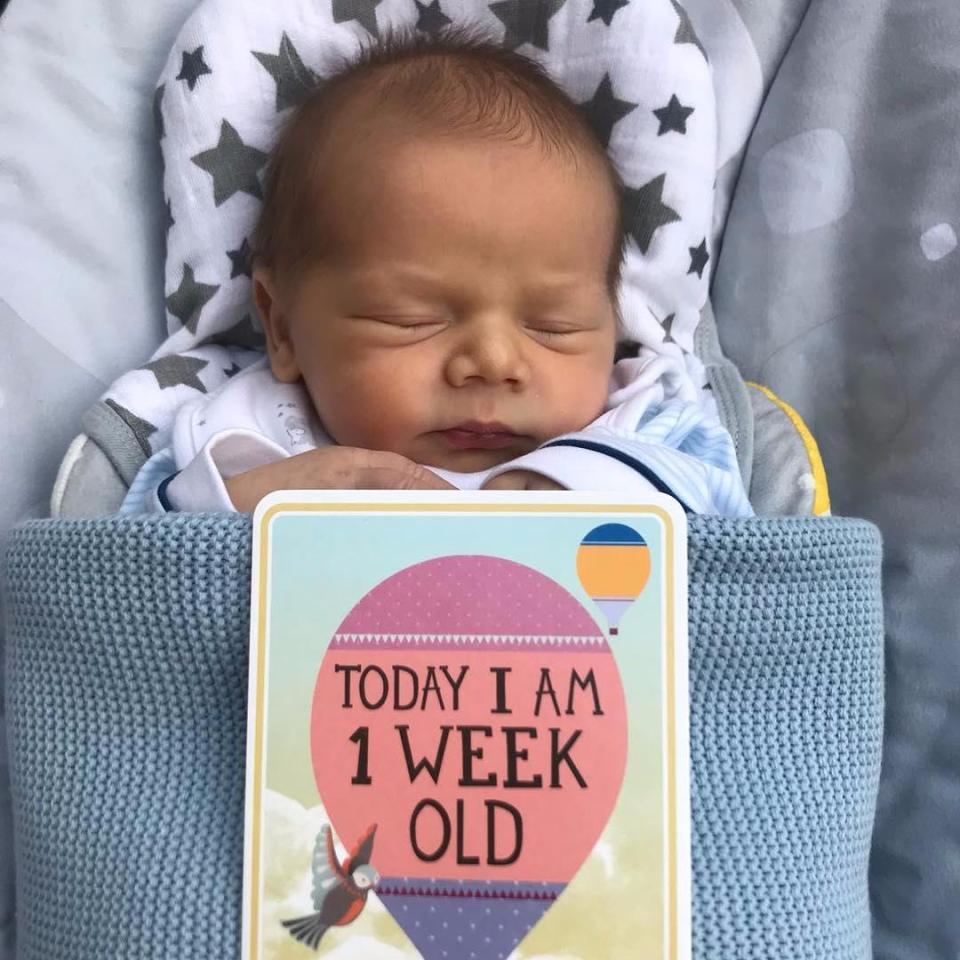  Coleen Rooney has shared a picture of Cass as he turns one week old