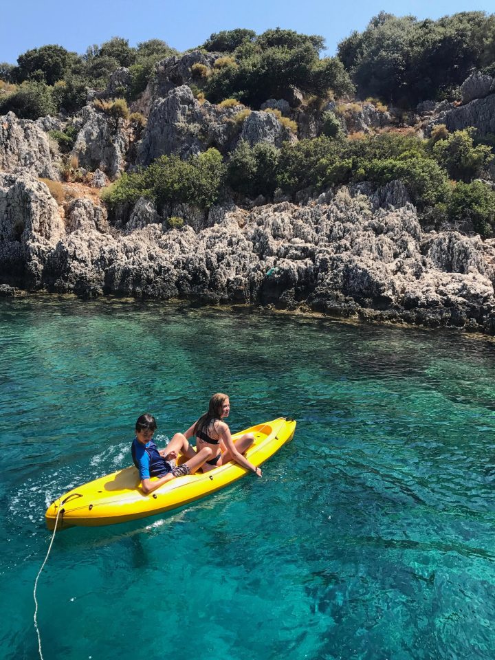  Canoeing on a Kekova boat trip from KA, Turkey