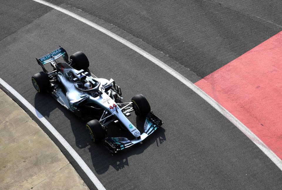  Lewis Hamilton got his first taste of Mercedes' 2018 car at Silverstone on Thursday