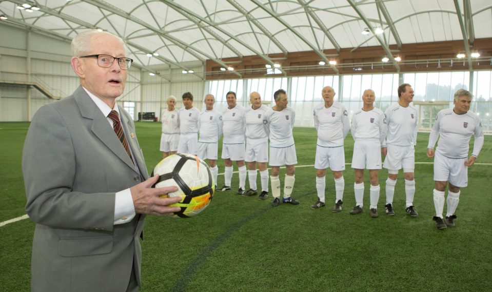  Dad John Senior looks on as his son lines up for England against Wales