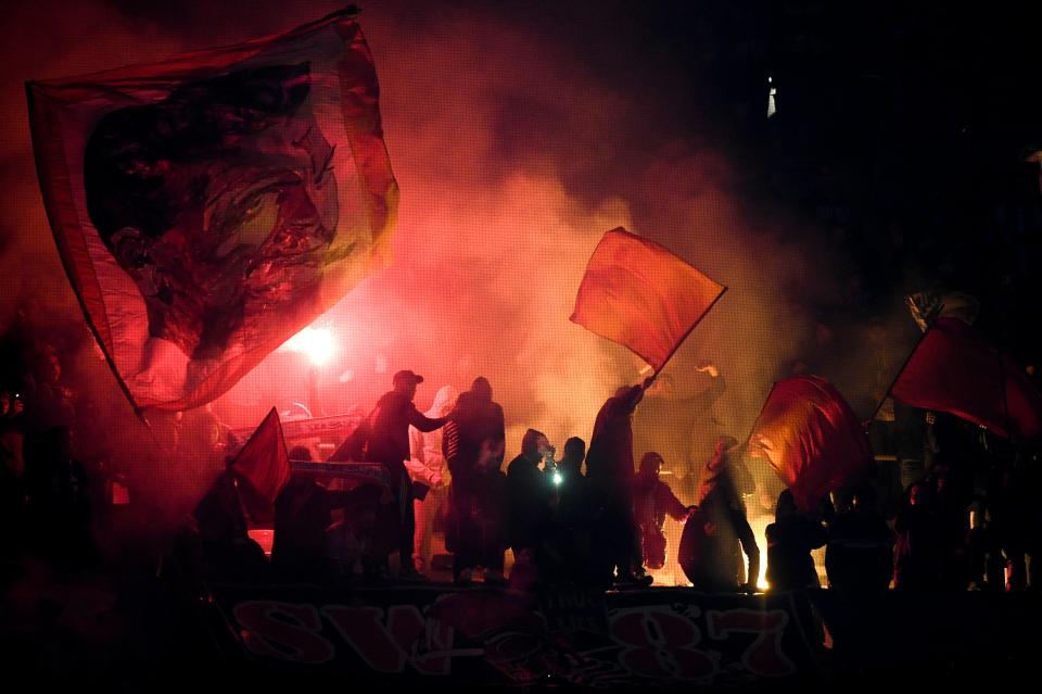  Marseille fans create incredible atmosphere in Braga as they go through despite loss