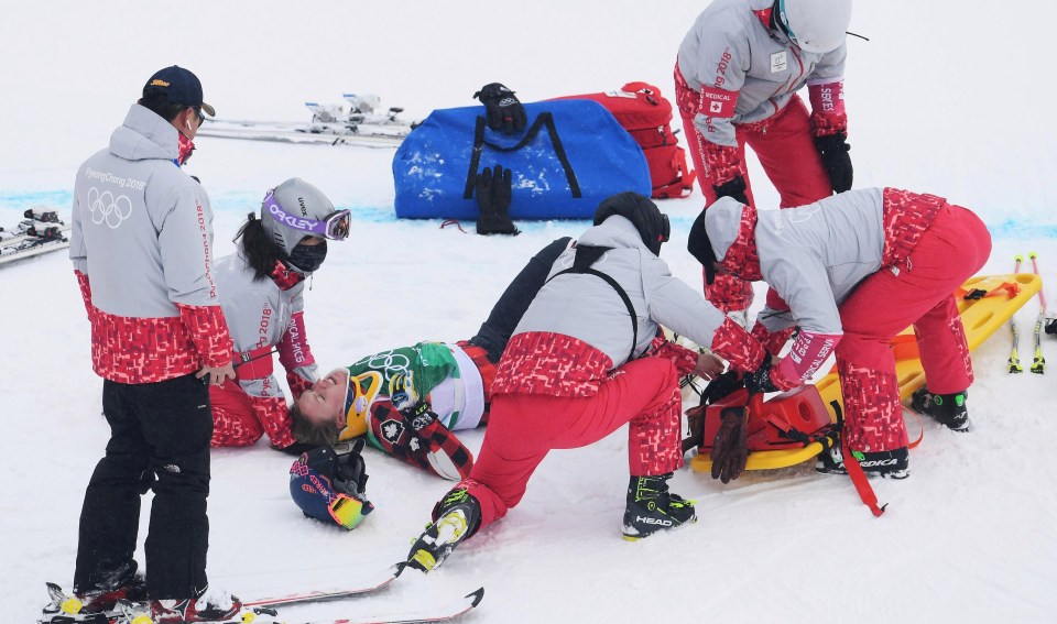 Paramedics were quick to tend to the fallen skier