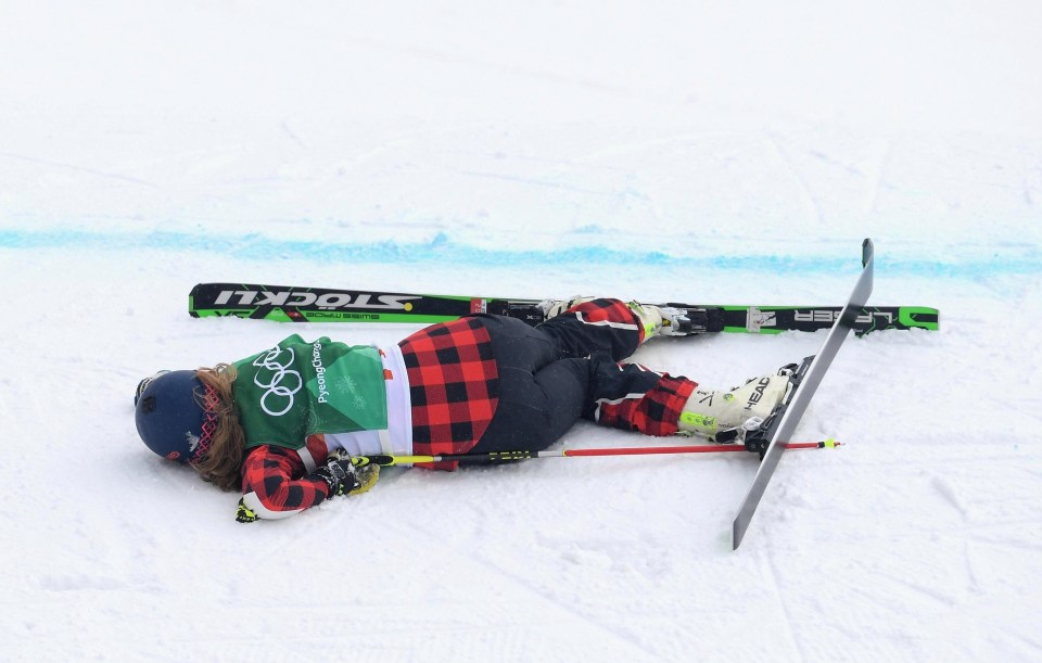 India Sherret lay motionless on the ground after the crash