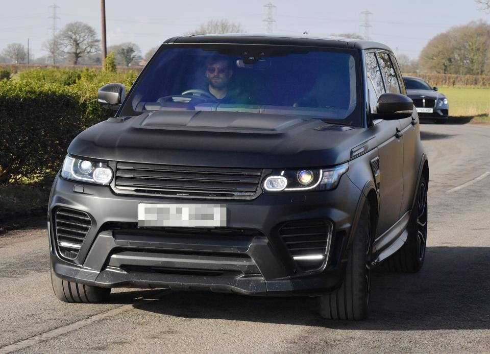  Luke Shaw arrived in his stylish black Range Rover