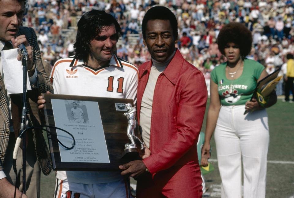  George Best with Pele when both played in America