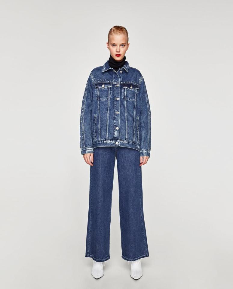  Grab the identical £12.99 Studded Denim Jacket from Zara