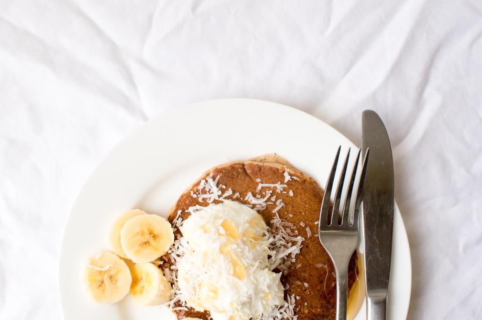  Vegan pancakes are made with coconut milk