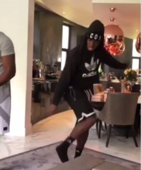  Paul Pogba was celebrating at home on his day off