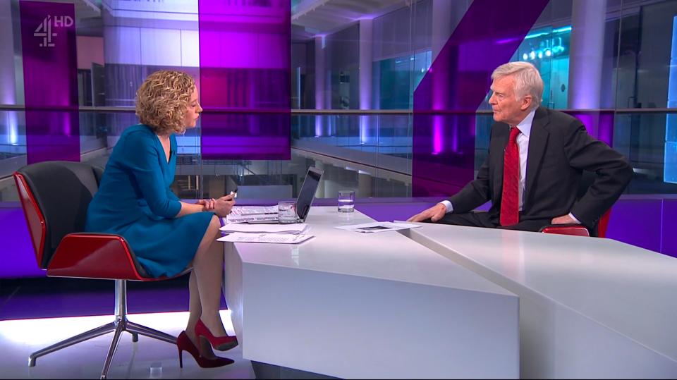  The 77-year-old was challenged by Channel 4 presenter Cathy Newman