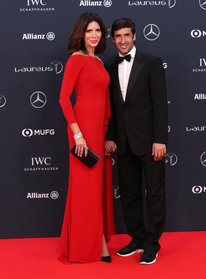  Former Real Madrid striker Raul was also in attendance as the awards were handed out with wife Mamen Sanz