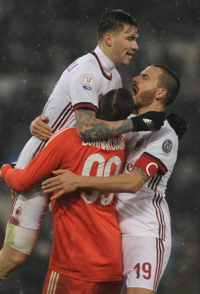  Unsurprisingly, Alessio Romagnoli was celebrated by his jubilant AC Milan team-mates