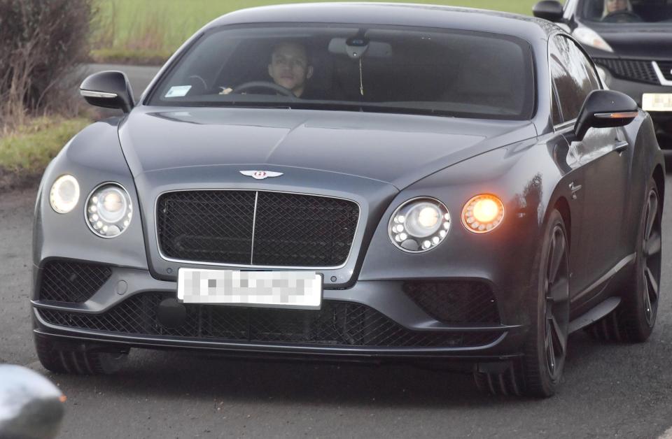  Ex-Arsenal ace Alexis Sanchez uses the road in his luxury Bentley to get into the complex