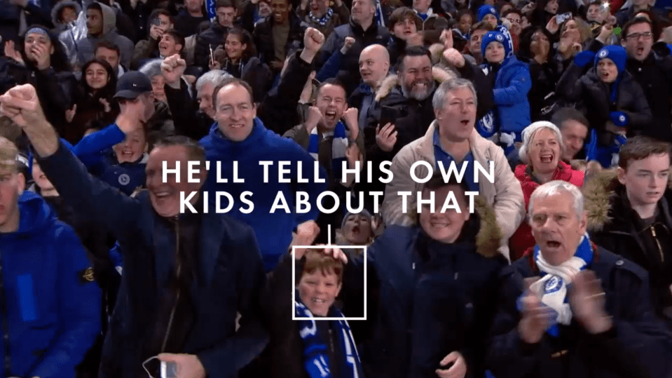  Willian's goal will live long in this young fan's memory