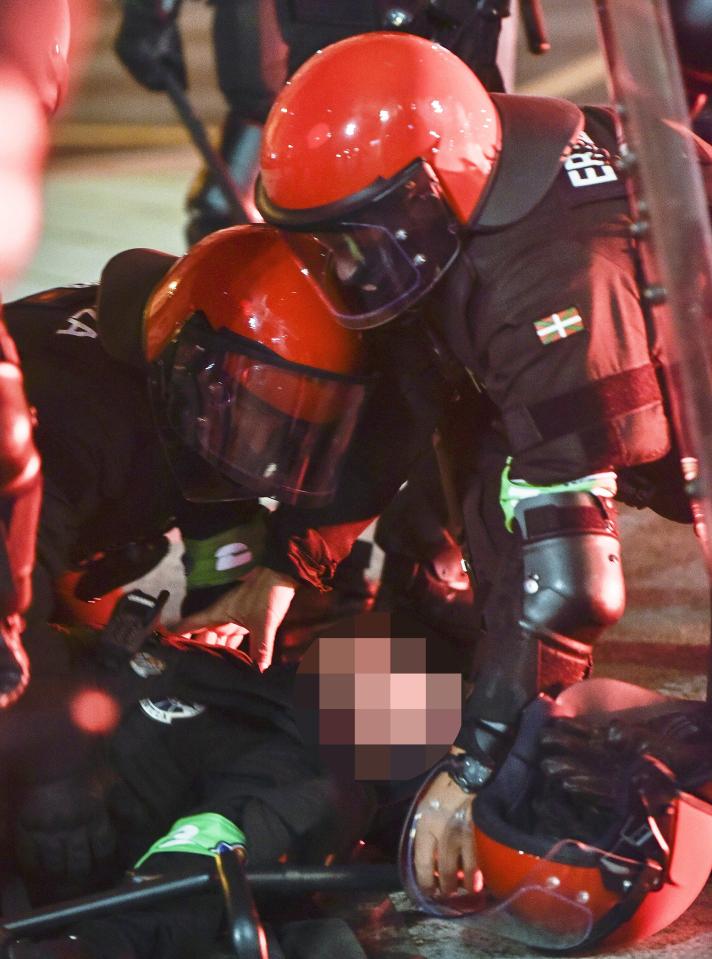  The Basque policeman was being treated for a head wound before suffering a heart attack