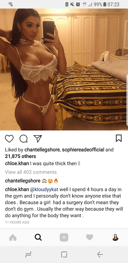  Chloe Khan was open with her followers about how she maintains her figure