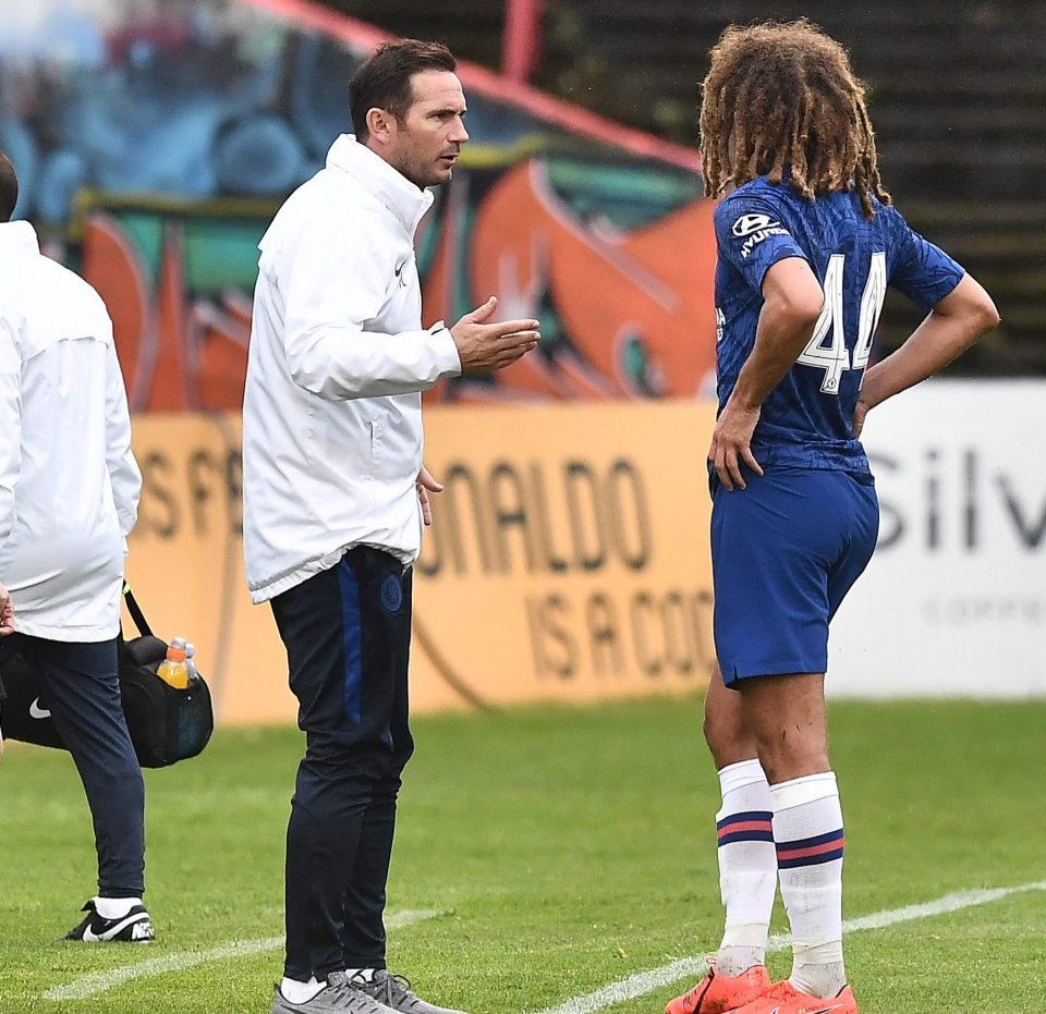  Chelsea boss Frank Lampard issues advice to Ampadu during a pre-season game