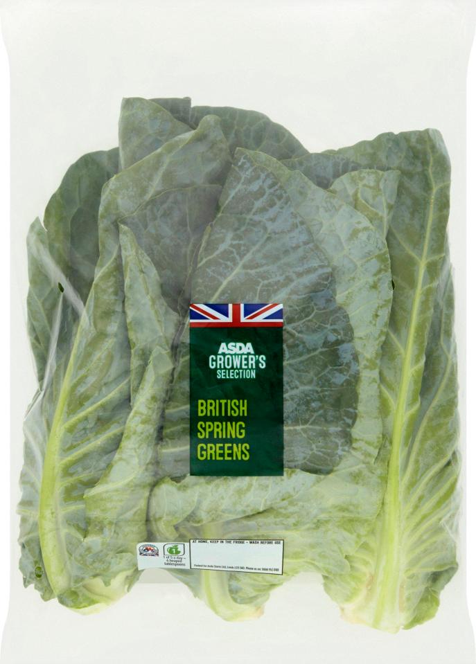  At 20p for 500g ofspring greens, Asda is once again unbeaten on price