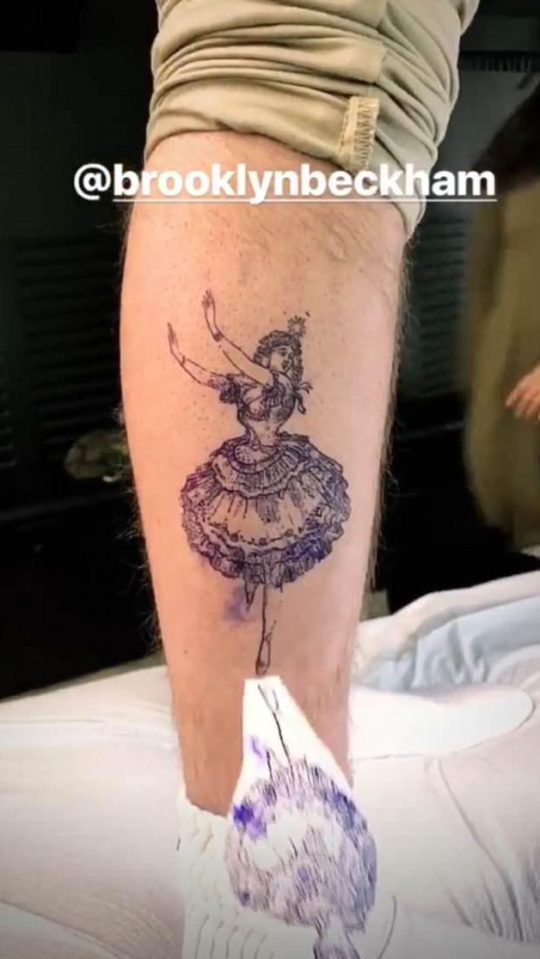  Brooklyn's latest tattoo features a dancing lady