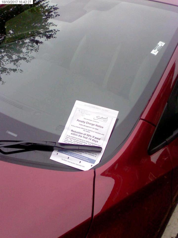  Parking ticket was slapped on the windscreen after just five minutes