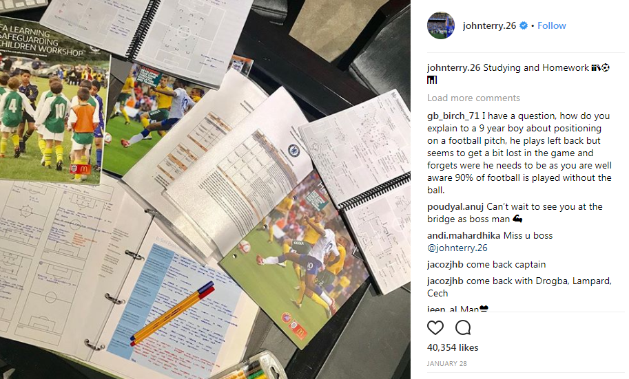  Terry is studying for his coaching badges