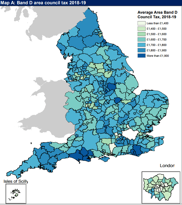  Band D Council tax 2018 - 19