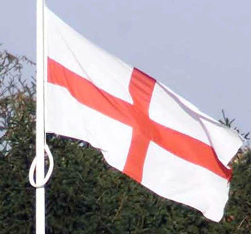  The red cross on a white background is England's national flag