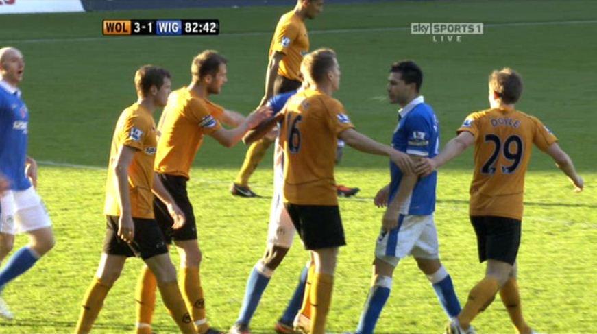  Antolin Alcaraz spat at Wolves star Richard Stearman in a heated clash