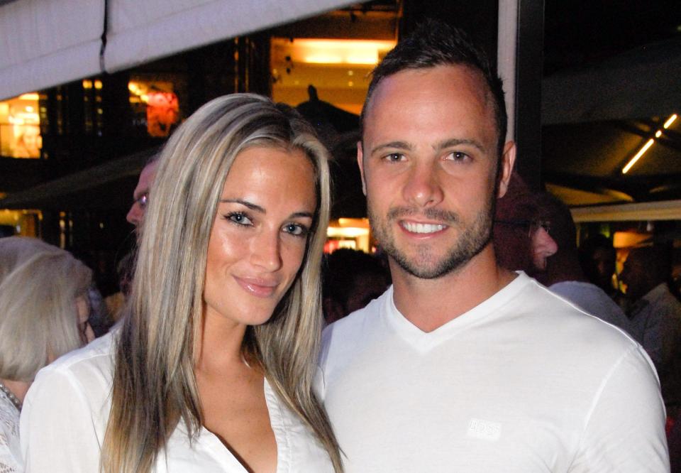  Doomed . . . Reeva with Pistorius, just days before he killed her