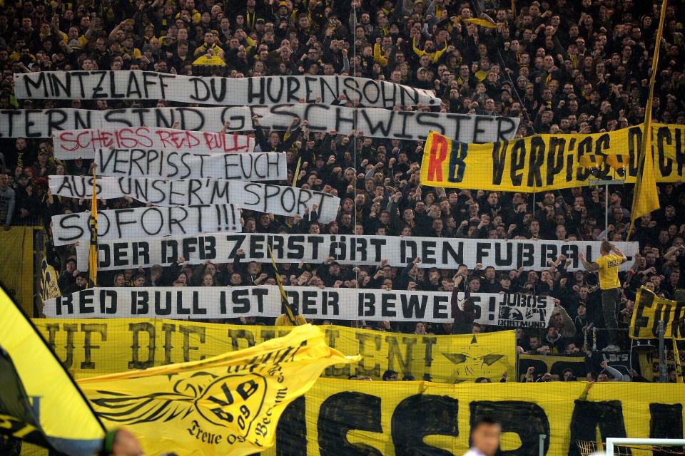  Dortmund have a long-standing battle against the Red Bull brand in football