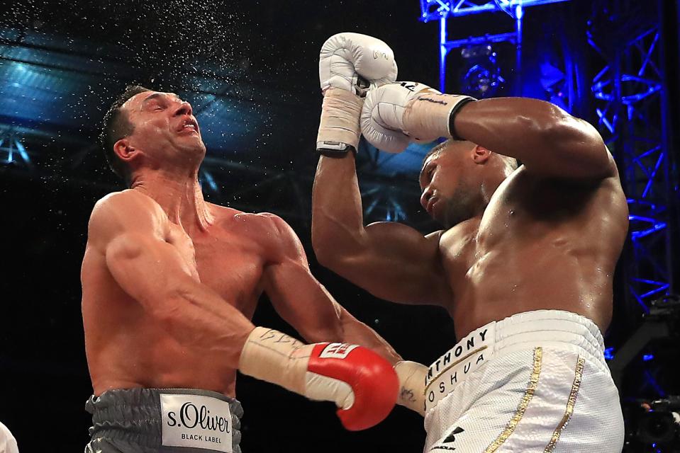  Joshua caught Klitschko with an almighty uppercut in his win over the Ukrainian last year