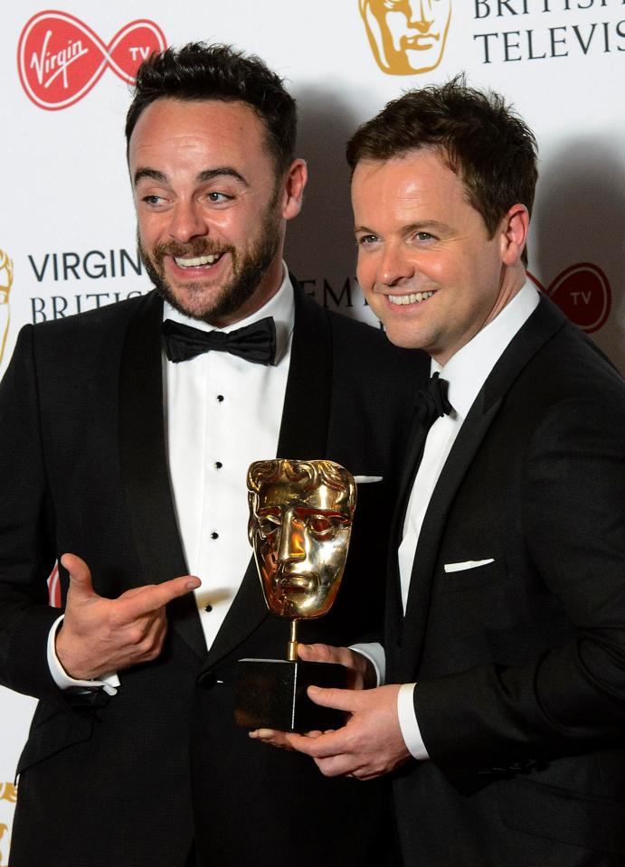  The statement confirmed that Ant was being supported by his co-star and best friend Dec - pictured here with one of their Baftas