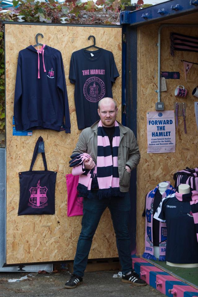  Dulwich Hamlet's pink and navy scarfs are a fashion item in South London