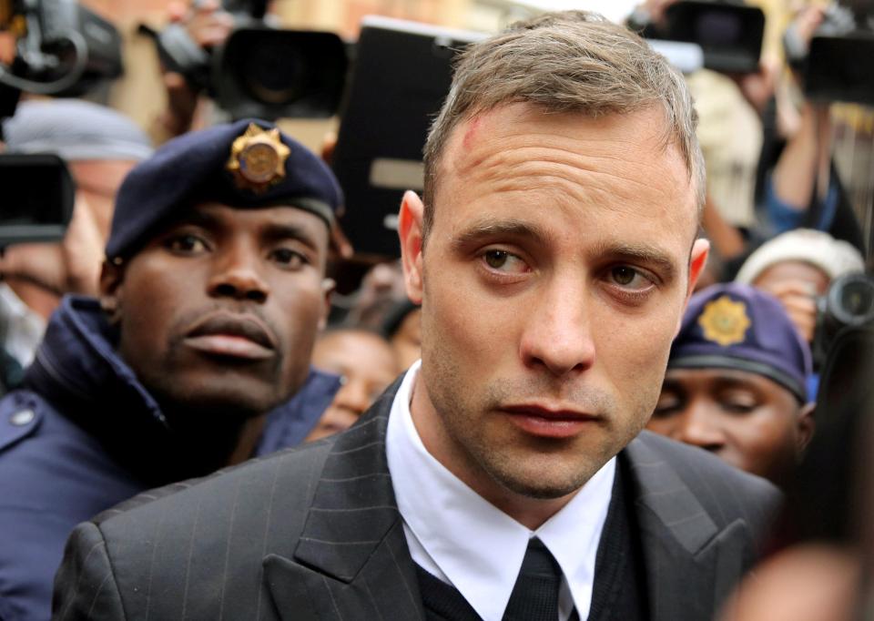  Killer . . . Olympic and Paralympic sprinter Pistorius was jailed for five years, later raised to 13, for killing Reeva in 2013