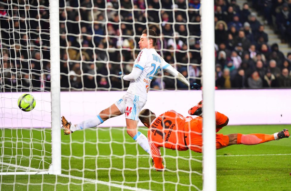  Florian Thauvin scores against Paris Saint-Germain during 2-2 draw